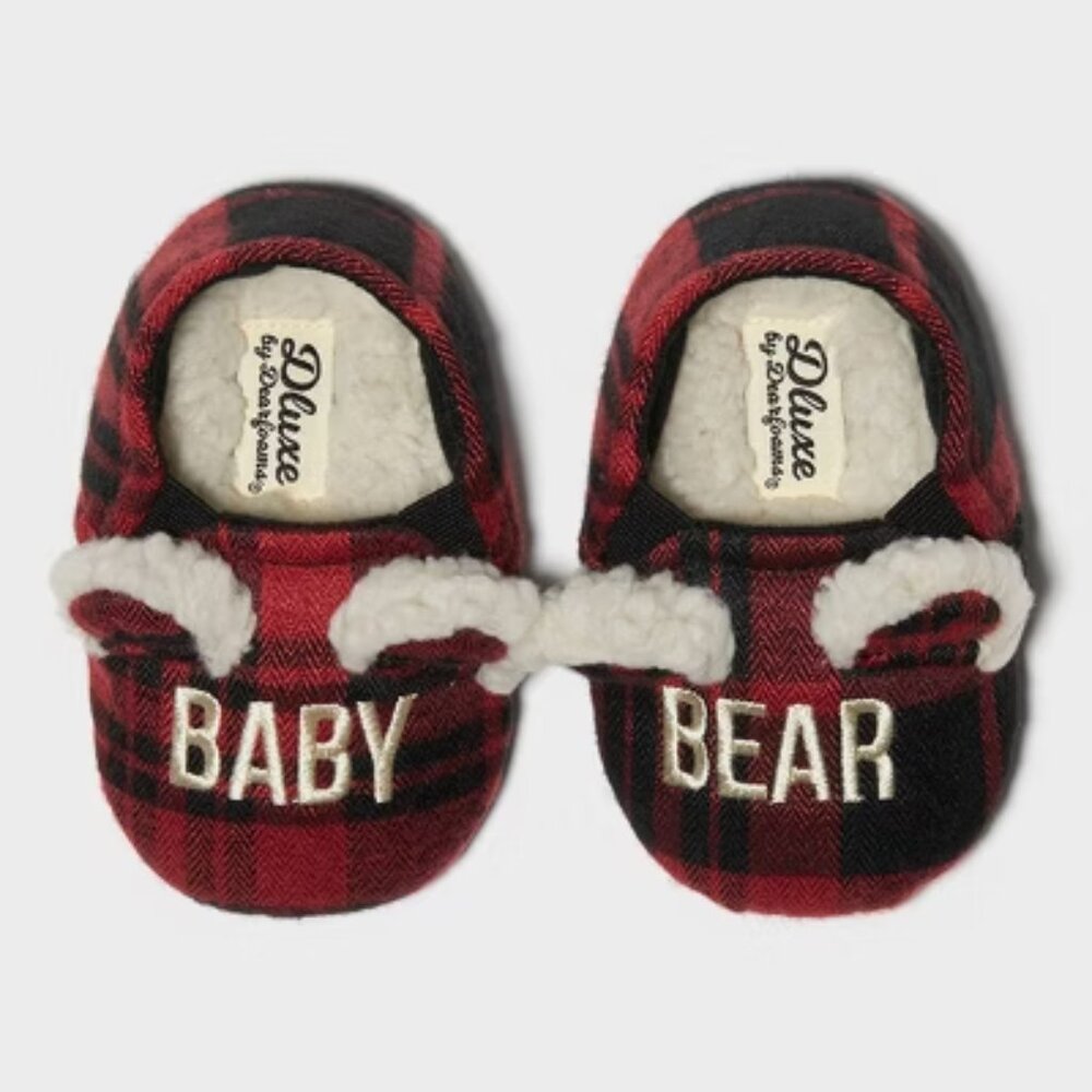 Dluxe by Dearfoams Family Matching Baby Bear Clog Slippers - Red 0-3M